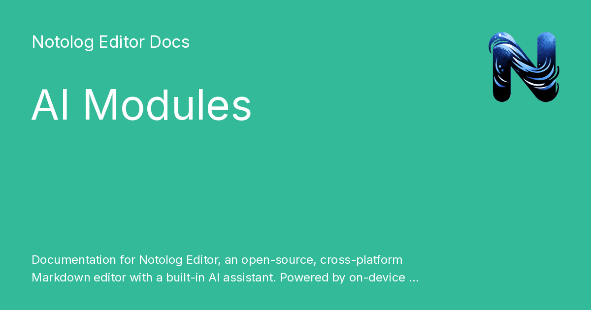 AI Modules - Notolog Editor Docs
